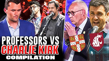 Charlie Kirk Takes on 3 Professors & a Teacher