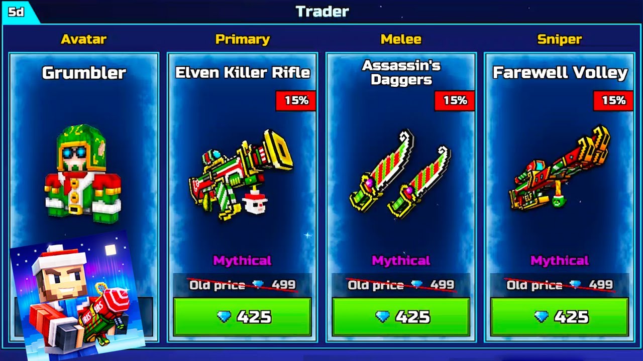 Pixel Gun 3D - Gameplay Walkthrough Part 52 - Santa Assassin Set, Update 20.0 (Android Games)