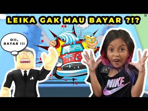 LEIKA DIKEJAR PENJAGA ROBLOX ESCAPE THE CARWASH🤣🤣 MAIN KABUR AJA