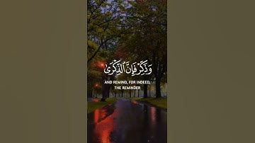 و ذكر ان الذكري تنفع المؤمنين #قران كريم #آيات #ريلز #الله # اكسبلور #حالات_واتس_دينية