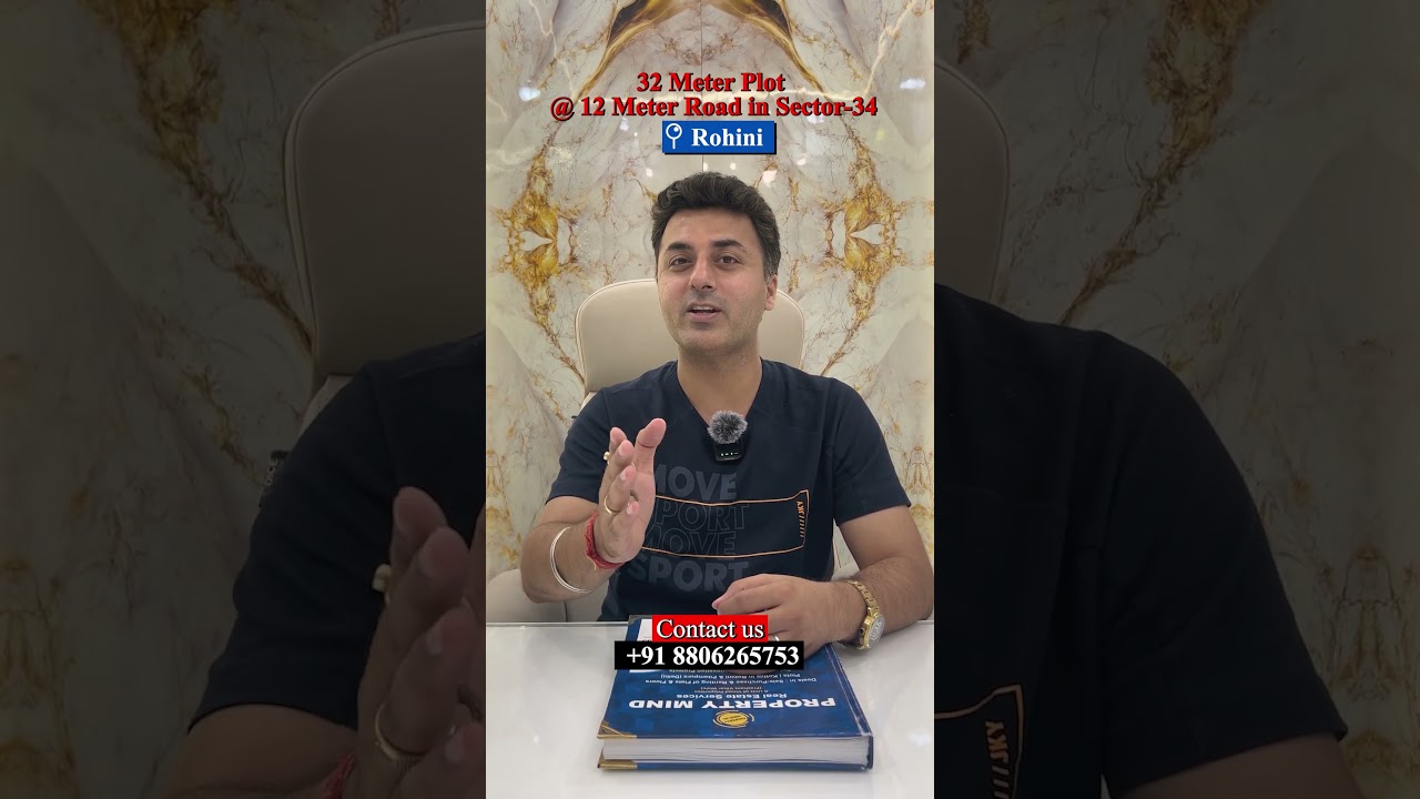 Plots in Delhi - 32 M plot in Rohini Sector 34 @12 M Road , Sun face adjacent to Corner