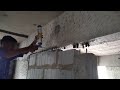 Transition joint  rcc beam and walls  sealing with supex 100 spray foam