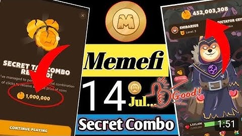 🔥🔥 MemeFi Secret Combo Today !! Memefi 14.Jul.2024 Combo !! Memefi combo Code Today 🔥
