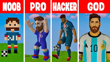 Best of BUILD CHALLENGE REAL LIFE MESSI ARGENTINA STATUE HOUSE — Noob vs Pro vs Hacker vs God