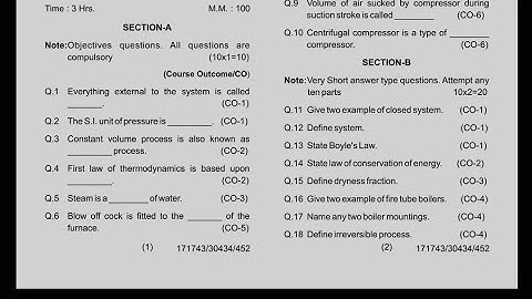 Hsbte Questions paper.thermodynamics. #exam #results #book #Hsbte.