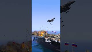 Massive F-15 Airstrikes To Destroyed Navy Aircraft Carrier Gta5 ep404 #shorts #short
