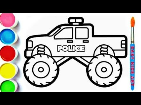 Police car drawing || Car drawing || Kids video,Easy drawing for kids ...