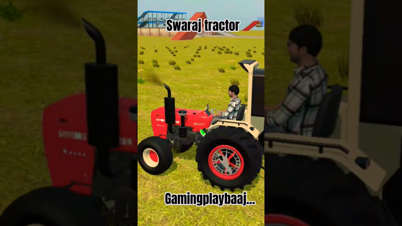 indian modified Swaraj tractor driving stunt gaming riding on the railway track 