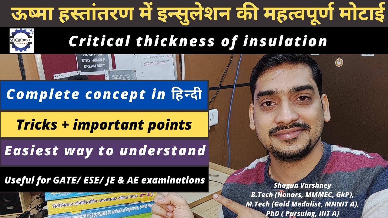 Critical thickness of insulation in hindi Critical insulation