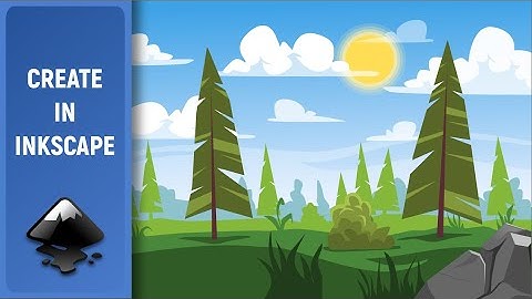 Drawing Trees & Stone Landscape. Made in Inkscape (Speed Art)