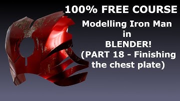 Blender tutorial Iron Man free course part 18  finishing the chest plate