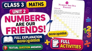 Class 3 Maths Unit 2 Numbers Are Our Friends Explanation and Activities in Malayalam|Class 3 Math...