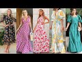 Women Beautiful Summers Maxi Dresses Design Style 2023 | Latest Flowers Printed Dresses Design