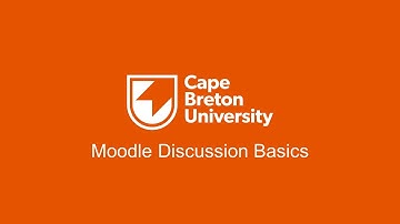Moodle Discussion Basics