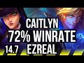 Caitlyn  lux vs ezreal  senna adc  72 winrate 9310  euw master  147