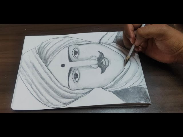 Bharathiyar Drawing / Pencil Sketch of Bharathiyar. - YouTube