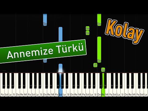 Annemize Türkü - Güneşin Alası Çok | Kolay Piyano - Nasıl Çalınır