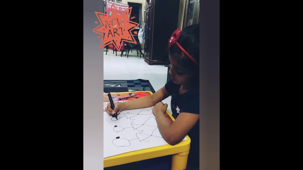 Warli art figures/Tanvi 's best attempt/kids should try