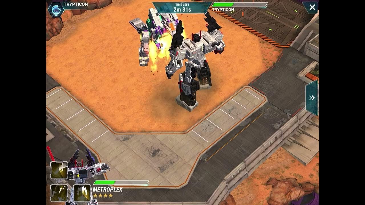 Transformers Earth Wars Metroplex level 20 take out Trypticon battle