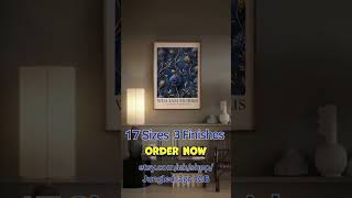 Art Nouveau Midnight Blue Morris Thistle Botanical Poster | Bold Vintage Textile Wall Decoration