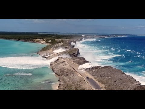 Glass Window Bridge in a Rage- 4K Drone- Eleuthera, Bahamas