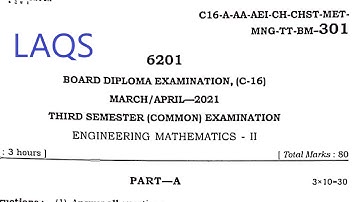 Diploma - C16 - Maths 2 - April 2021 Paper solutions - Part B