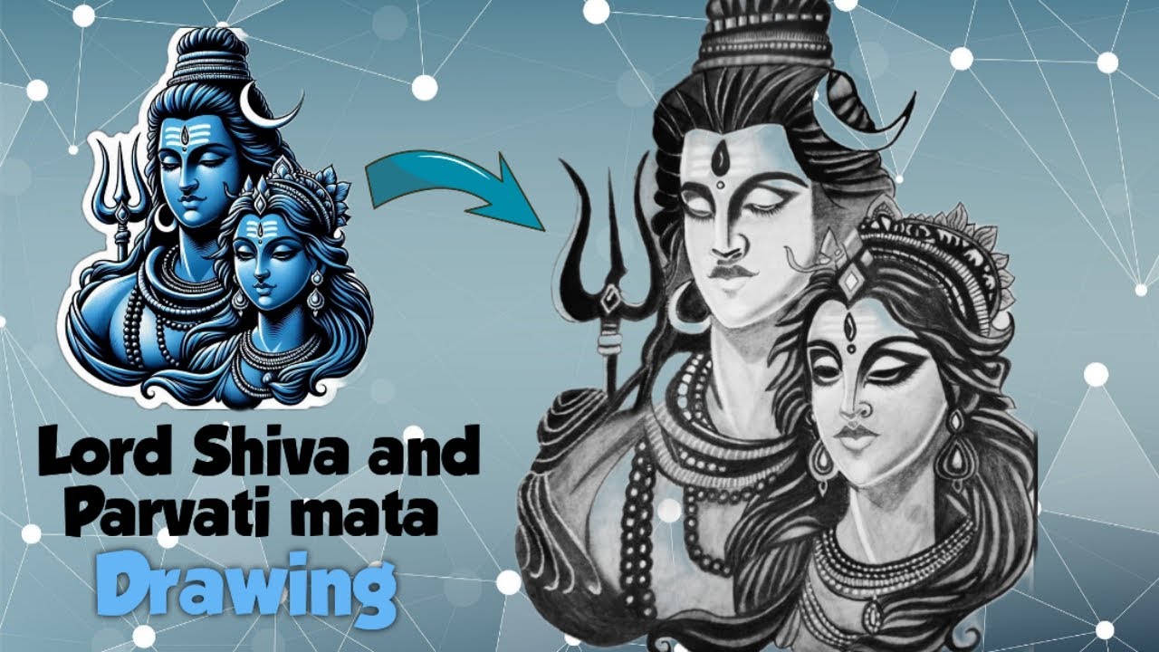 Lord Shiva and Parvati mata Drawing / Pencil Drawing 