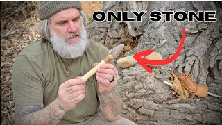 I Turned a Stick into a Hunting Weapon (Stone Tools Only)
