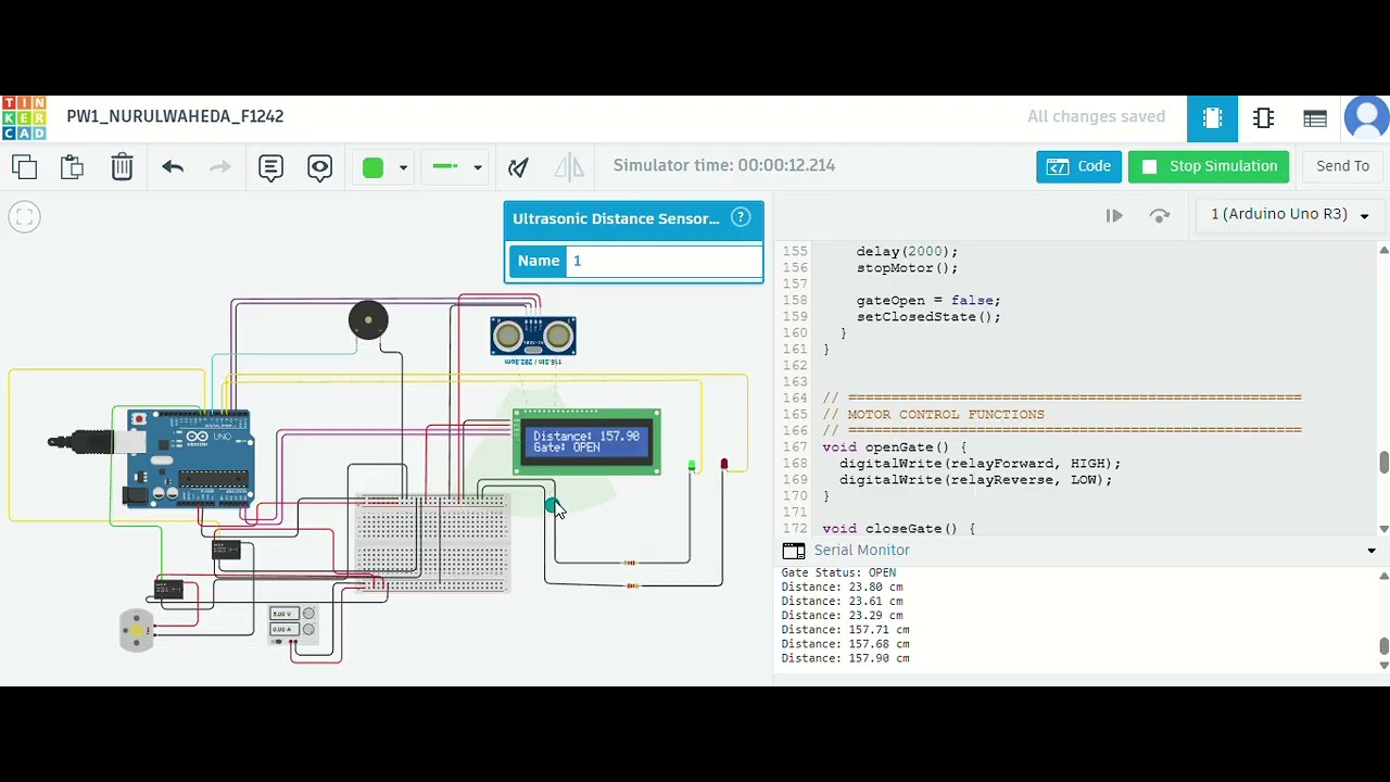 PRACTICAL WORK 1 –SMART BARRIER GATE SYSTEM USING ARDUINO UNO ...