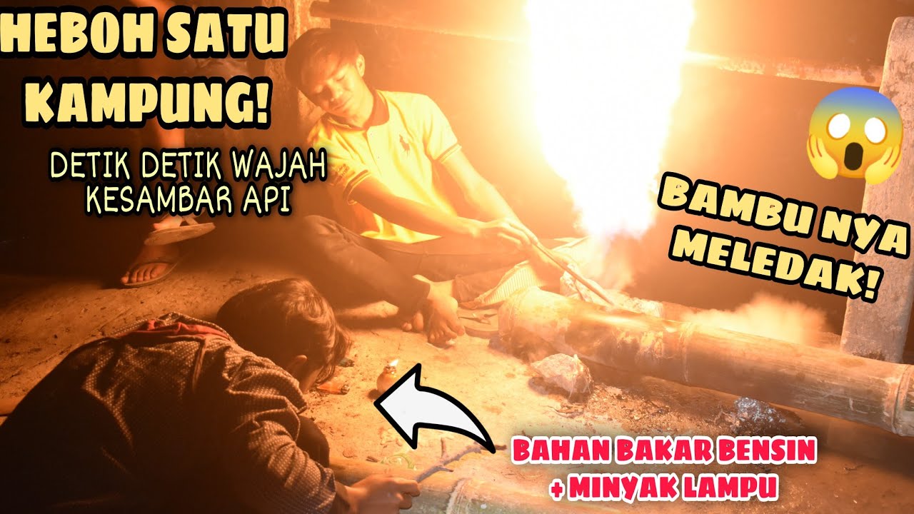 Boom "Meriam Bambu" Permainan nantang nyawa❗Adu kuat Ledakan + Hampir Kesambar😱 Playing Bamboo Canon