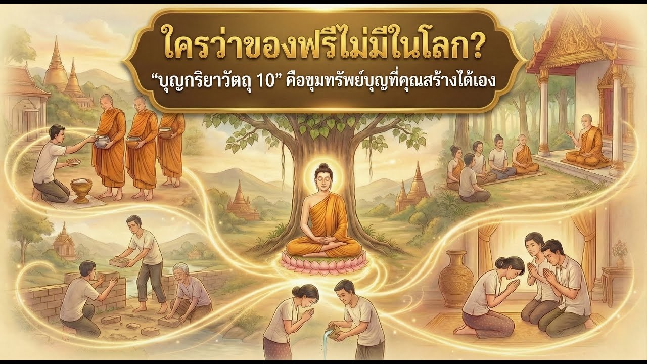 "บุญ 0 บาท : วิธีสร้างกุศลยิ่งใหญ่ ที่เงินซื้อไม่ได้" ( บุญกริยาวัตถุ 10 )