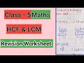 Class 5 maths worksheet  topic  hcf and lcm worksheet  maths for class 5