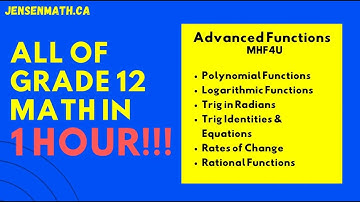 All of Grade 12 Math - Advanced Functions - IN 1 HOUR!!! (part 1)