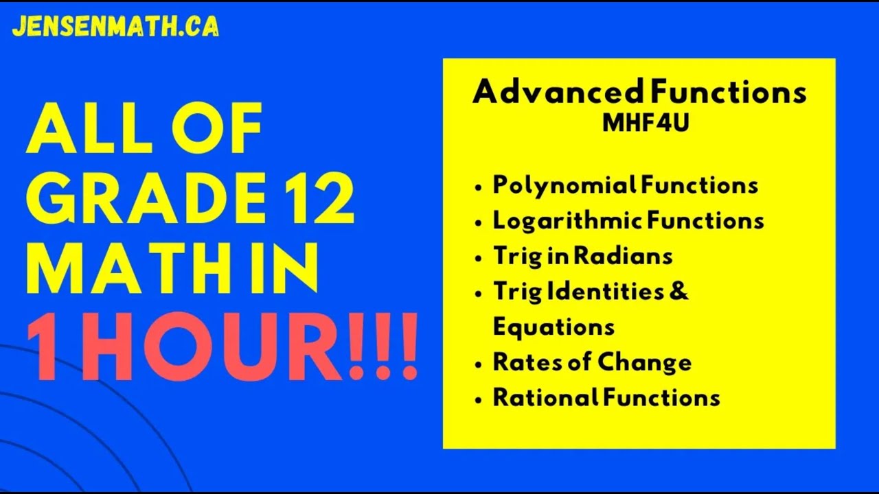 All of Grade 12 Math - Advanced Functions - IN 1 HOUR!!! (part 1)
