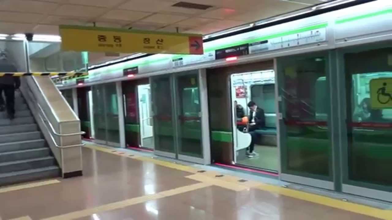 Ticket purchase and subway ride in Busan, South Korea