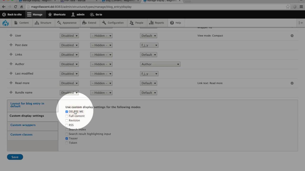 147. How to add a custom view mode and use it in a view - YouTube