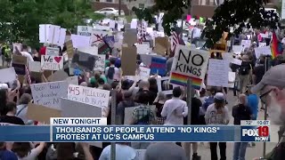 Thousands of people attend "No Kings" protest at UC's campus