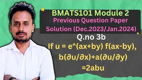 [BMATS101 Module 2] Question Paper Dec.2023/Jan.2024(Q.3b)| Partial Differentiation