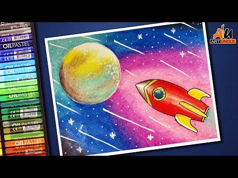 art for kids drawing and coloring rocket spaceship paint