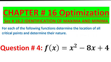 Business Math Ex # 16.2 Q # 4 Location & nature of Critical Points Frank S Budnick 4th