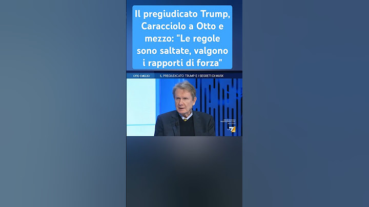 Il pregiudicato #Trump, Caracciolo: "Le regole sono saltate, valgono i rapporti di forza"