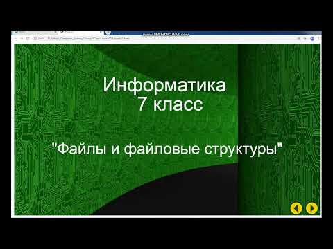 Урок по информатике 7 класс. Файлы и файловые структуры