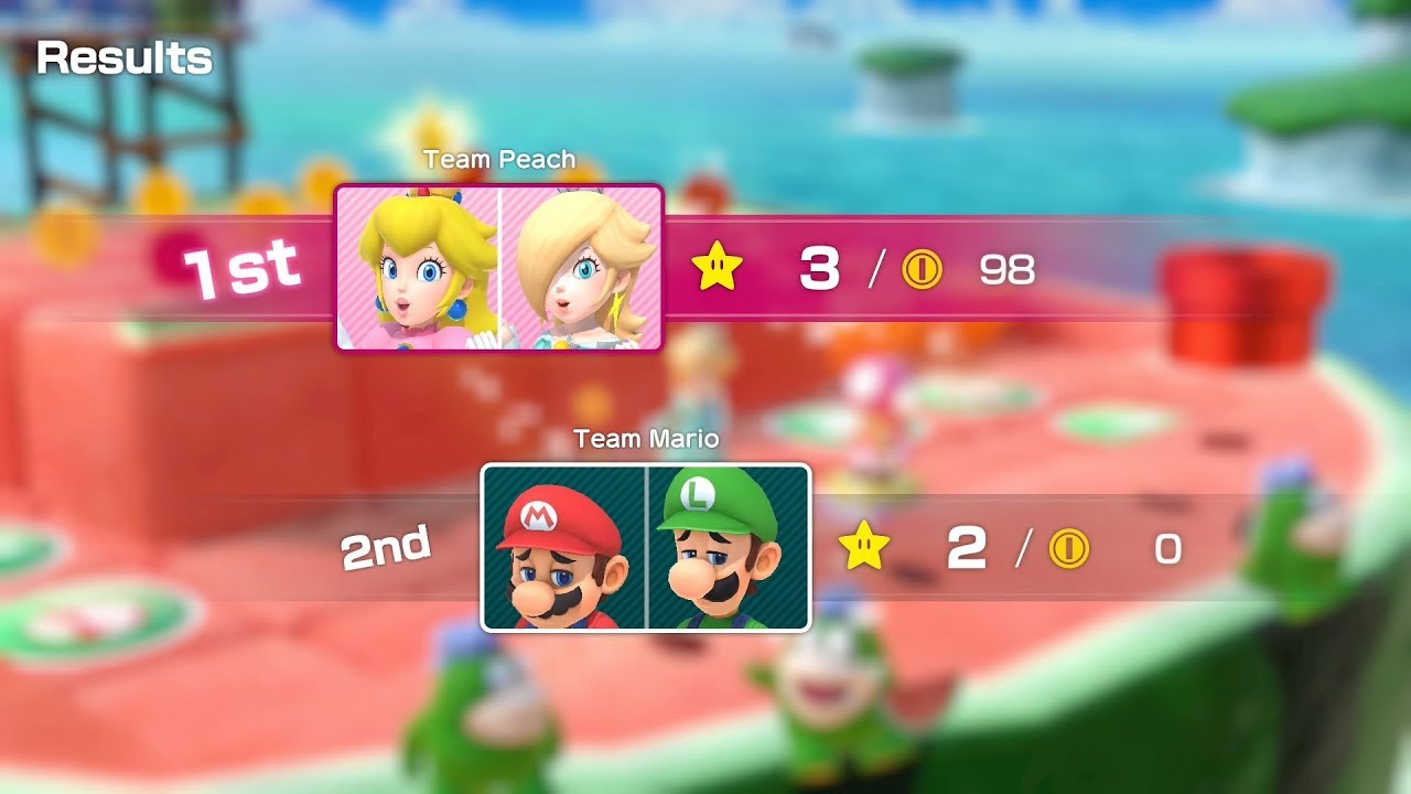 Super Mario Party Partner Party #93 Watermelon Walkabout Peach & Rosalina vs Mario & Luigi