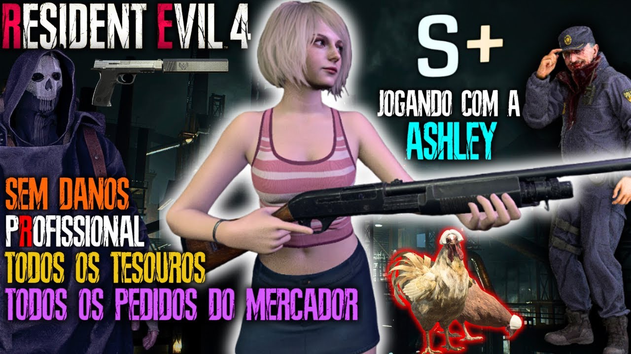 RE4 Remake: Ashley Resgatando Leon(?) Rank S+, Sem Danos, Todos Os Tesouros e Missões, Profissional
