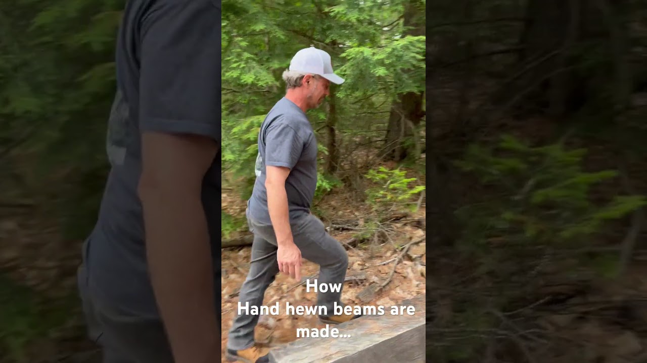 How hand hewn beams are made 