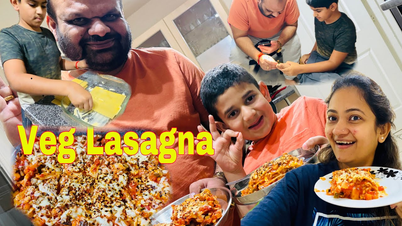 veg lasagna banaya ghar pe healthy way me with lots of veggies
