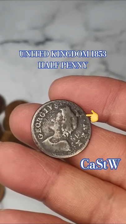 COIN COLLECTING: UNITED KINGDOM 1753 (NOT 1853) HALF PENNY #coin #coinsworthmoney #treasuresearch