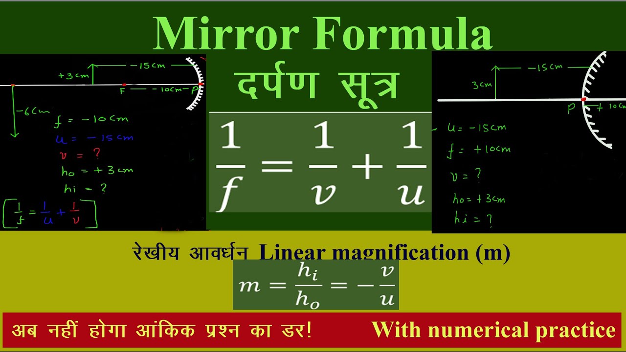 Mirror formula darpan sutra l numerical practice YouTube