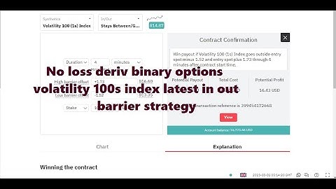 No loss deriv binary options volatility 100s index latest in out barrier strategy