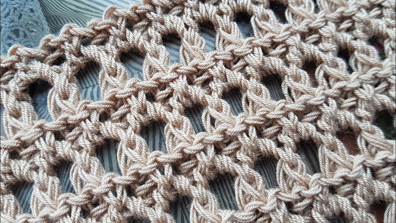 Вяжем креативную сеточку спицами 🐞  knitting pattern.